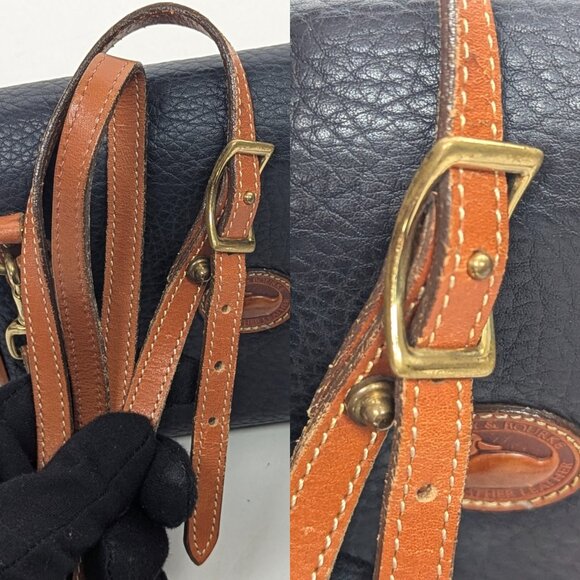 DOONEY & BOURKE USA All Weather Leather Mini Shoulder Bag - Navy Blue - Picture 12 of 14